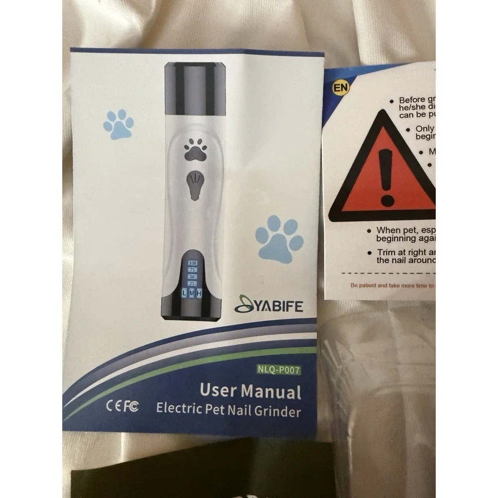 Yabife Rechargeable Low Noise Pet Nail Kit NEW